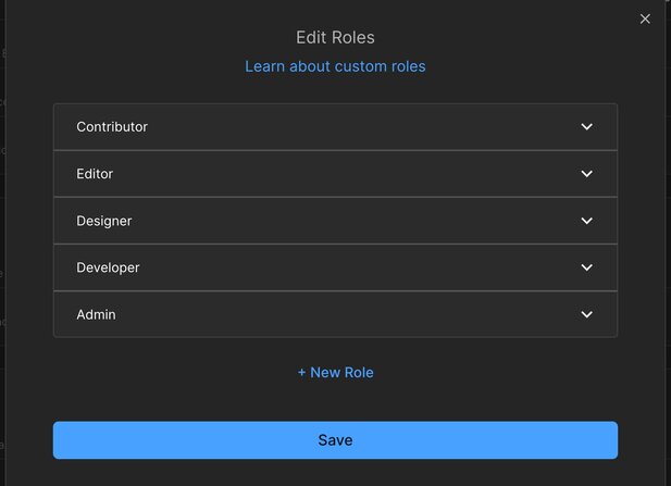 Image of the edit roles dialogue in Builder.