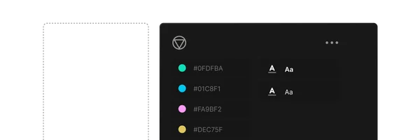 Design system component and design token panel