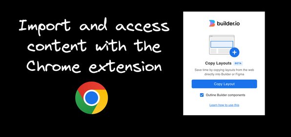 Image of the Chrome extension with the note Import and access content with the Chrome extension and the Chrome logo.