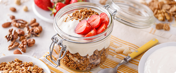 Yoghurt and fruit