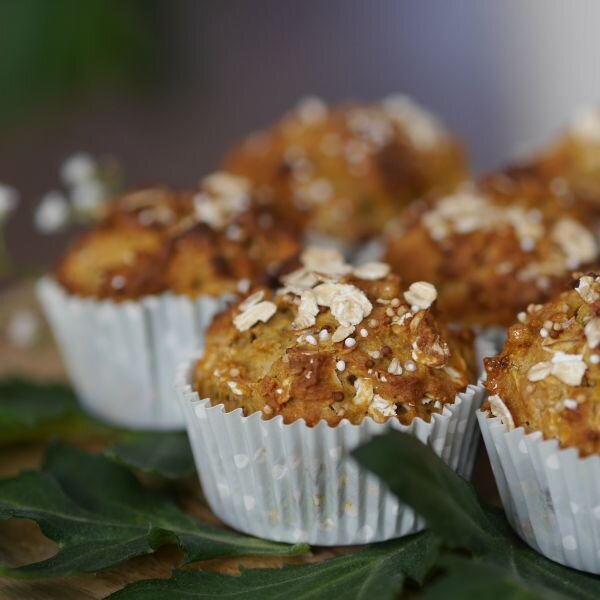 Hafermuffins mit Kürbisgewürze