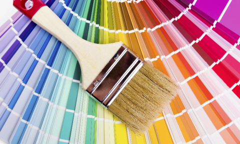 Paint chart with brush