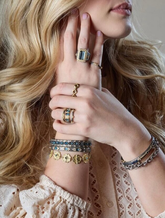 Woman with multiple rings