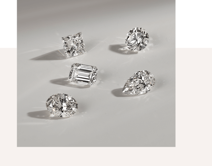 Image of rough cut and loose lab-grown diamonds