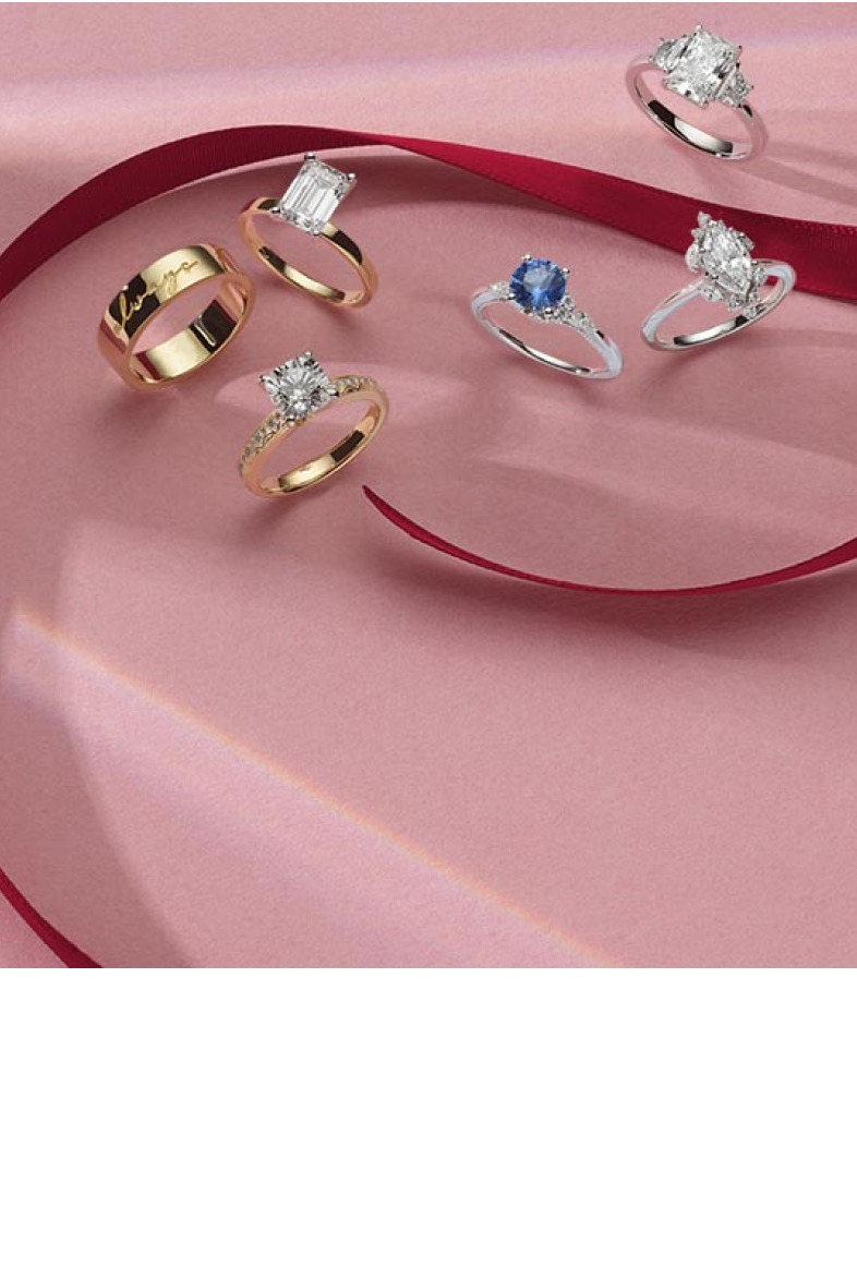 A collection of engagement rings