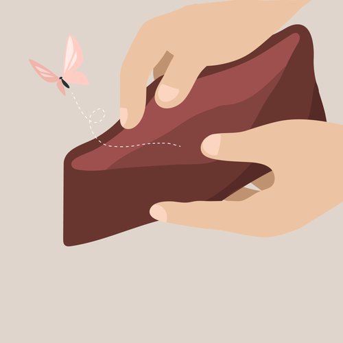 Illustration of an empty wallet