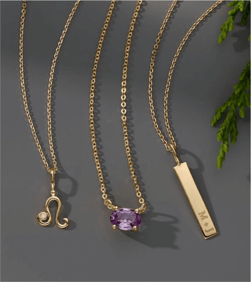 A collection of holiday fashion necklaces