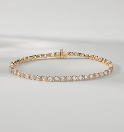 A diamond tennis bracelet