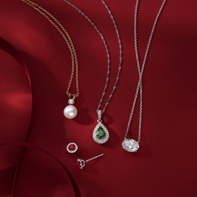 A collection of holiday fashion jewelry