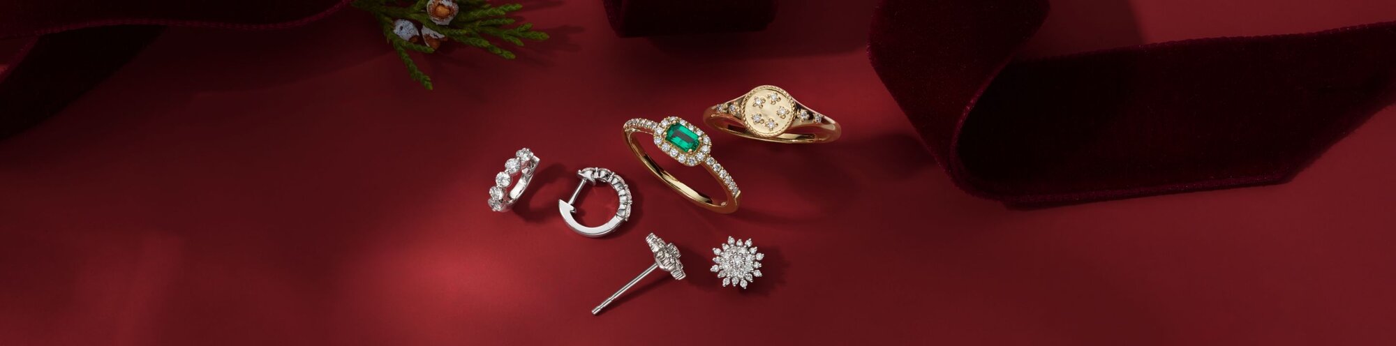 A collection of holiday jewelry