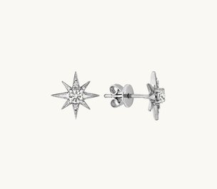 A pair of starlight white sapphire earrings in sterling silver