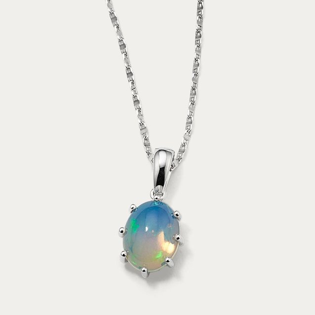 image of an opal pendant necklace