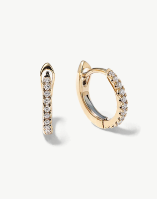A pair of diamond hoop earrings