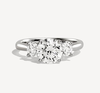 Isolde Diamond Three-Stone Engagement Ring in 14k White Gold