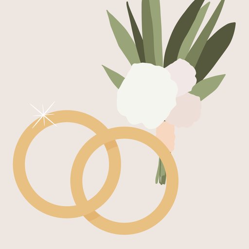 An illustration of two wedding bands