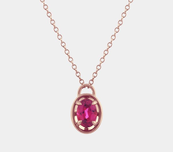 A cherry pink tourmaline necklace