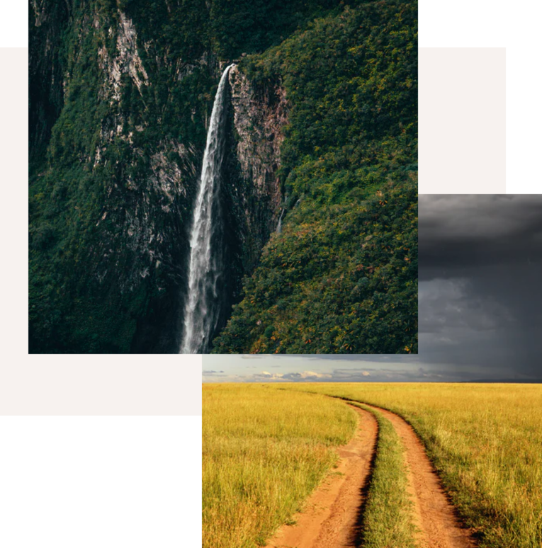 Image of a waterfall and a road