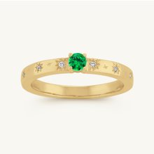 A diamond star pick-your-gemstone ring