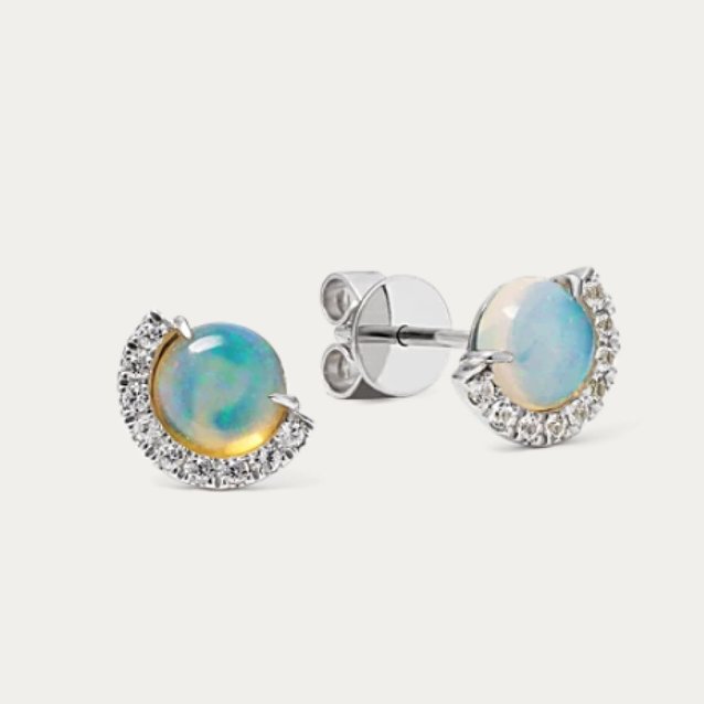 image of an opal stud earrings