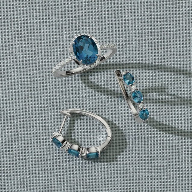 image of topaz ring and topaz earrings