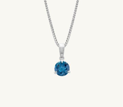 A london blue topaz solitaire pendant in sterling silver