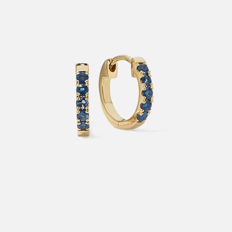 A pair of blue gemstone hoop earrings