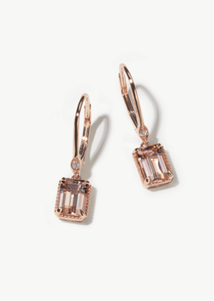 A pair of gemstone and diamond earrings