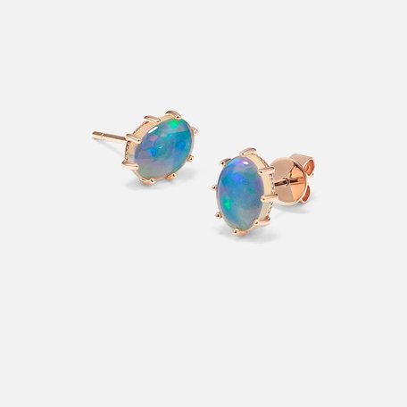 A pair of opal earrings