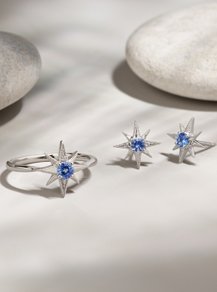 A collection of sapphire jewelry