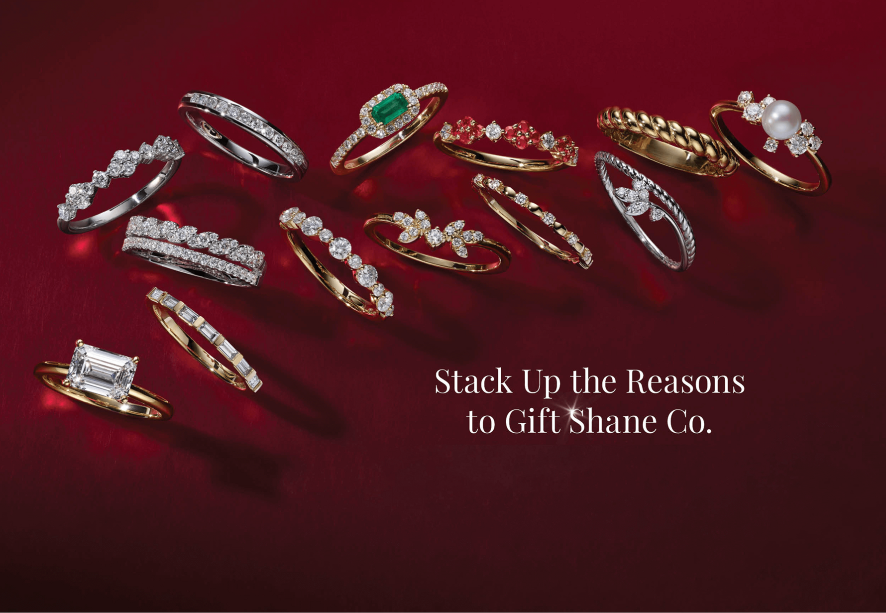 A collection of fashion rings with diamonds and other gemstones