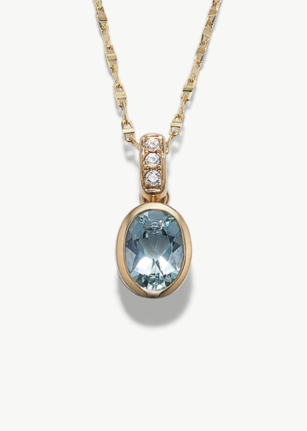 A gemstone and diamond fashion pendant necklace