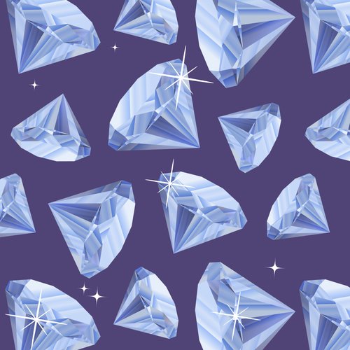 Illustration of a collection of loose diamonds