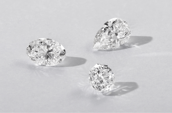 Three loose stargazer lab-grown diamonds