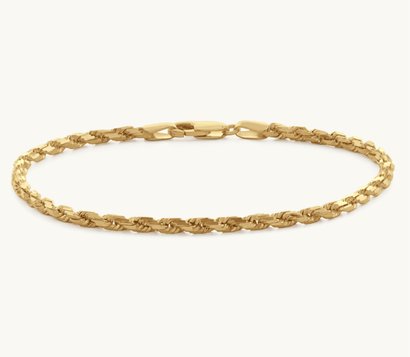 A yellow gold rope bracelet