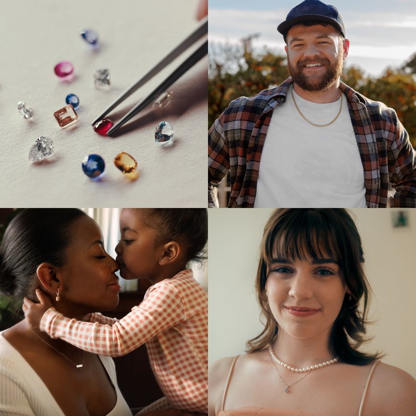 A collage of people wearing different styles of jewelry