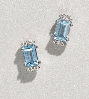A pair of sky blue topaz earrings