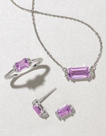 A collection of amethyst jewelry