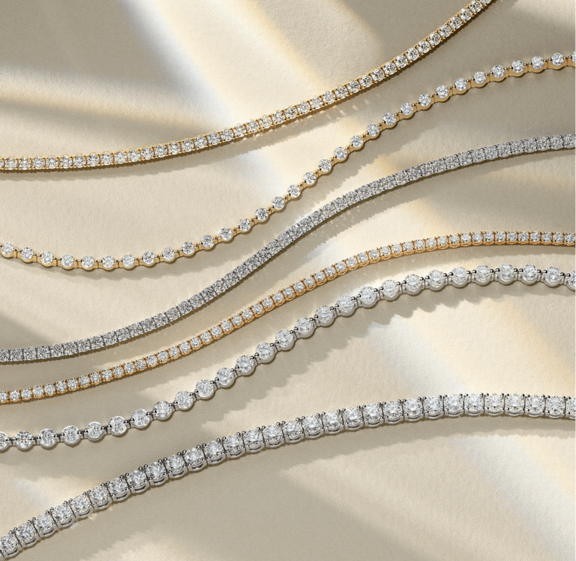Two diamond tennis bracelets