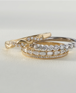 A stack of diamond bands
