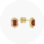 A pair of garnet halo earrings