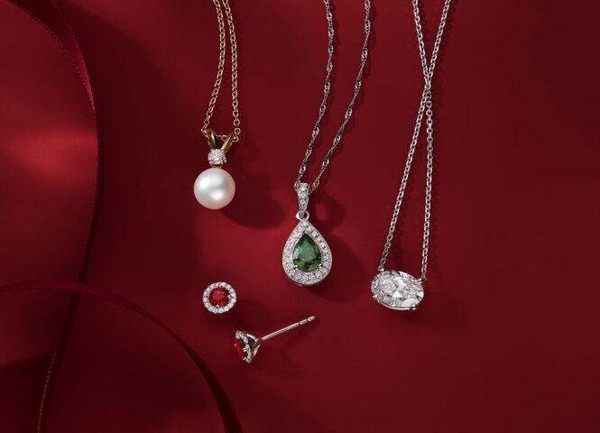 A collection of holiday fashion jewelry