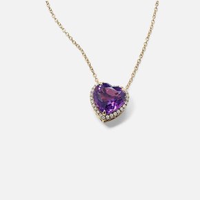 An amethyst and diamond fashion pendant