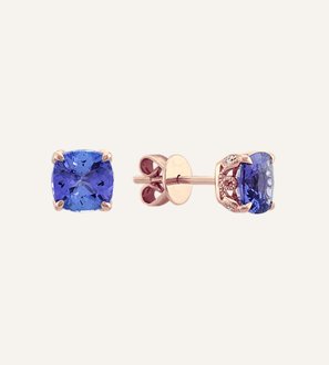 A pair of tanzanite fashion stud earrings