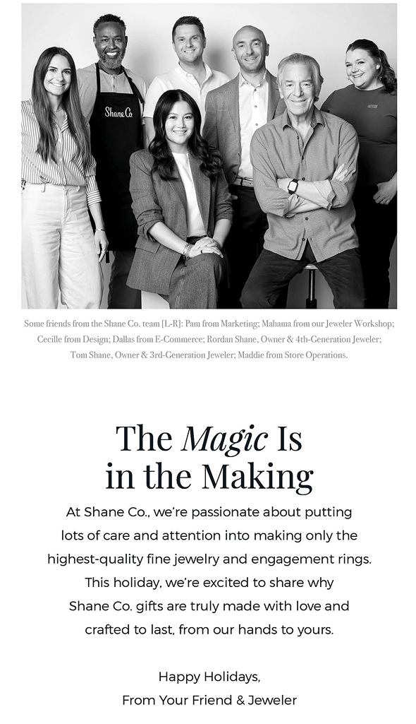 A photo of Shane Co. team members