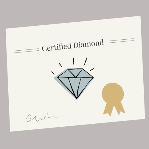 Illustration of a diamond certification