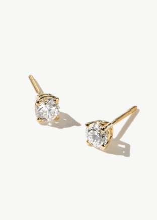 A pair of diamond stud earrings