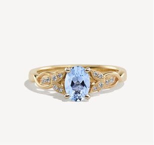 Soprano Diamond Cathedral Engagement Ring in 14k Yellow Gold