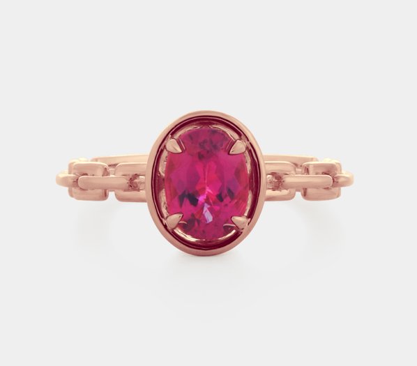A cherry pink tourmaline ring