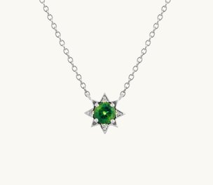 A stella green and white sapphire necklace in sterling silver