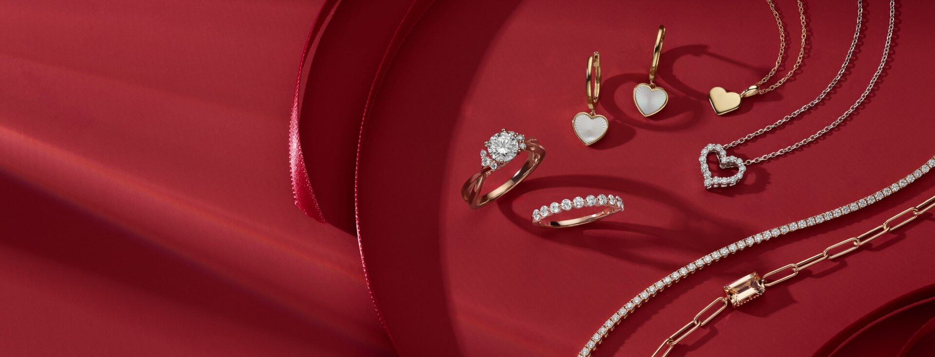 A collection of valentine's day fashion and bridal jewelry